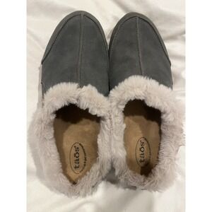 Taos Women's Future Dark Grey Suede Leather Clog Arch Support 9 Cork Midsole